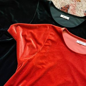 Madewell velvet tops bundle (2) sz medium